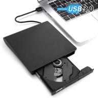 ⚙️ portable external dvd/cd drive with usb 3.0 & type c cord - compatible with windows, mac, and linux logo