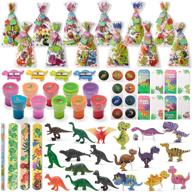 🦕 dinosaur party favors set: 12 prefilled goody bags with dinosaur gift tags, packed with fun dinosaur themed prizes for kids party game prizes! logo