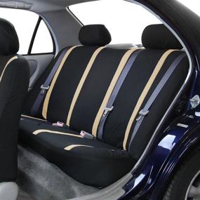 img 2 attached to Enhance Your Vehicle's Interior with FH Group Beige Flat Cloth Full Set Car Seat Covers - A Perfect Fit for Cars, Trucks, and SUVs