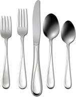 🍴 oneida flight 65 piece everyday flatware: service for 12 | 18/0 stainless steel silverware set - dishwasher safe logo