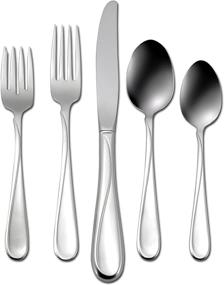 img 4 attached to 🍴 Oneida Flight 65 Piece Everyday Flatware: Service for 12 | 18/0 Stainless Steel Silverware Set - Dishwasher Safe