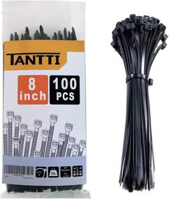 img 4 attached to 💪 Strong & Durable 8 inch Black Zip Ties by Tantti Supply - 100 Pieces, 40 lbs Tensile Strength