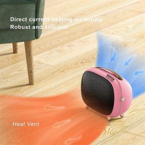 img 2 attached to 🔥 Vteilas Pink Portable Electric Space Heater: 800W/400W/Natural Wind, Tip-over & Overheat Protection for Bedroom, Office, and Indoor Use