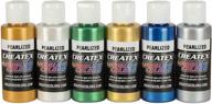 🎨 createx colors 5804-00 createx pearl airbrush set - assorted colors, 2 oz, 6 pieces - 2 ounce (pack of 6) - multicolor, 12 fl oz: premium quality pearl airbrush set for vibrant artwork logo