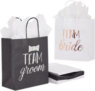 🎁 wedding bridal party gift bags, team bride/team groom, includes tissue paper (10 each) logo