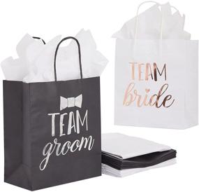 img 4 attached to 🎁 Wedding Bridal Party Gift Bags, Team Bride/Team Groom, includes Tissue Paper (10 Each)