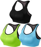 🏋️ wirefree padded racerback yoga bra for women's workout gym activewear with removable pads #0001 logo