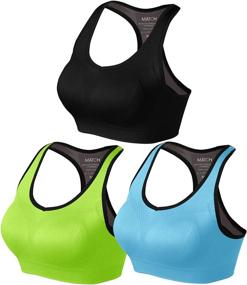 img 4 attached to 🏋️ Wirefree Padded Racerback Yoga Bra for Women's Workout Gym Activewear with Removable Pads #0001