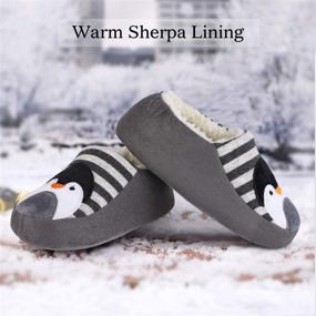img 2 attached to Kids' Comfy Cotton Knit House Slippers with Sherpa Lining by HomeTop - Lightweight, Elastic Back Shoes for Boys and Girls