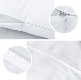 img 2 attached to 🛌 Premium 400 Thread Count 100% Egyptian Cotton White Zippered Pillow Protectors - 4-Pack, Standard Size