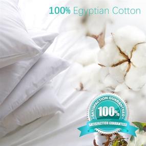 img 3 attached to 🛌 Premium 400 Thread Count 100% Egyptian Cotton White Zippered Pillow Protectors - 4-Pack, Standard Size