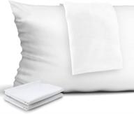 🛌 premium 400 thread count 100% egyptian cotton white zippered pillow protectors - 4-pack, standard size logo