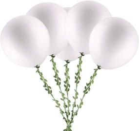 img 4 attached to 🎈 MeiMeiDa 10pcs Large 36 inch White Balloons with 65ft Artificial Leaf Vines – Ideal Décor for Wedding, Birthday Party, Outdoor Events, Carnival, and Baby Showers