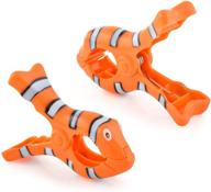 🐠 o2cool clown fish bocaclips - set of 2, beach towel holders, portable clips for beach, patio or pool accessories - assorted styles, secure chip & towel clips логотип