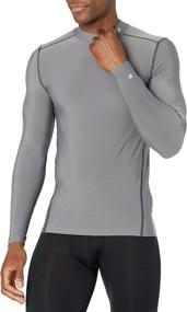 img 4 attached to 👕 Amazon Exclusive: Compression Long Sleeve Athletic Mock Neck T-Shirt for Men - Ideal Starter Option