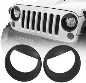 img 4 attached to 🔥 Hooke Road Wrangler Angry Bird Headlight Bezels Cover Trim Matte Black - Fits 2007-2015 Jeep JK Wrangler & Unlimited. Buy Now – Pair Included!