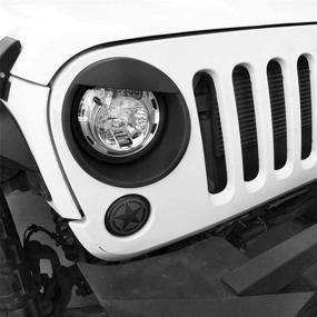 img 2 attached to 🔥 Hooke Road Wrangler Angry Bird Headlight Bezels Cover Trim Matte Black - Fits 2007-2015 Jeep JK Wrangler & Unlimited. Buy Now – Pair Included!