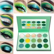 forest emerald green eyeshadow palette: pigmented matte & glitter shades for women - 15 color pro makeup palette ideal for christmas logo