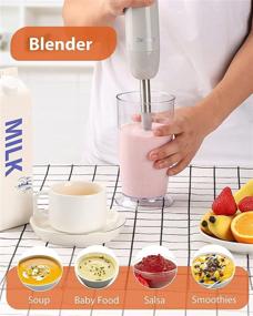 img 1 attached to Dekewe 3-in-1 Immersion Hand Blender: Powerful 800W Stick Emersion Blender with 12-Speeds, Milk Frother and Egg Whisk - Ideal for Baby Food, Smoothies, Sauces, and Puree