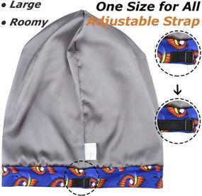 img 2 attached to 🌙 Extra Large African Print Sleep Cap Satin Bonnet: Ideal Hair Wrap for Curly Hair, Locs & Black Women