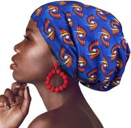 🌙 extra large african print sleep cap satin bonnet: ideal hair wrap for curly hair, locs & black women logo