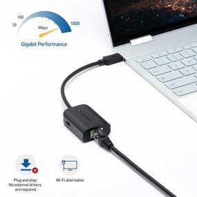 img 1 attached to 🔌 Cable Matters USB C to Gigabit Ethernet Adapter with 100W Charging - High-Speed Wired Ethernet (480Mbps) for Chromecast with Google TV (2020 Version), Laptops, and More