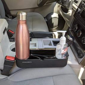 img 2 attached to 🚗 Upgraded Car Cup Holder Leather Organizer with Multiple Functions for Phone, Drinks, Keys, Wallet I Portable Car Seat Organizer I Black