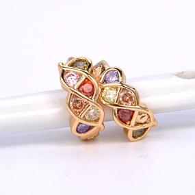 img 3 attached to 💎 Exquisite E.B.DIAMOND Huggie Hoop Earrings: Dazzling 18K Gold Plated Small Earrings with Vibrant Colorful Stones for Women & Girls