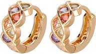 💎 exquisite e.b.diamond huggie hoop earrings: dazzling 18k gold plated small earrings with vibrant colorful stones for women & girls logo