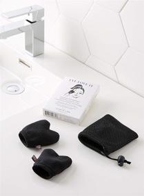img 1 attached to 💖 Effortless Eye Makeup Removal: Cloth in a Box Eye Love It Black - Reusable Heart Shaped Pads for Convenient, Gentle Cleansing, with Bonus Mesh Carry Bag