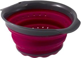 img 2 attached to 🍓 Squish 3-Cup Foldable Berry Colander - Berry & Gray