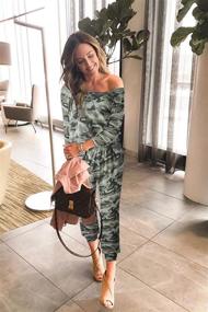 img 2 attached to 👗 Stylish and Comfy PRETTYGARDEN Jumpsuit: Stretchy Crewneck Shoulder Jumpsuit for Women