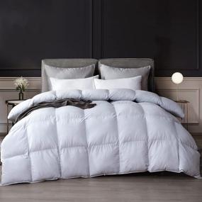 img 4 attached to 🛏️ All Year Around Pewter King Size Duvet Insert: Luxuriously Soft 100% Cotton with Luzern Goose Down and Feather Comforter - 66OZ Medium Weight