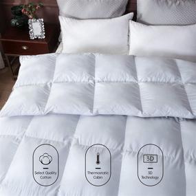 img 1 attached to 🛏️ All Year Around Pewter King Size Duvet Insert: Luxuriously Soft 100% Cotton with Luzern Goose Down and Feather Comforter - 66OZ Medium Weight