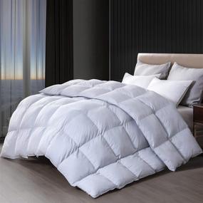 img 3 attached to 🛏️ All Year Around Pewter King Size Duvet Insert: Luxuriously Soft 100% Cotton with Luzern Goose Down and Feather Comforter - 66OZ Medium Weight