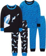 🦖 dinosaur-themed glow-in-the-dark pajama set: the perfect christmas sleepwear for boys and girls - 4 piece pants set logo