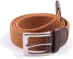 img 3 attached to Elastic Stretch Multicolored Braided 2041 Black M Men's Accessories for Belts