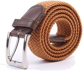 img 4 attached to Elastic Stretch Multicolored Braided 2041 Black M Men's Accessories for Belts