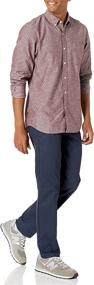 img 1 attached to 👕 Men's Clothing: Goodthreads Chambray Burgundy Long Sleeve Shirt in Standard Fit