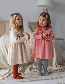 img 3 attached to 👗 Adorable Long Sleeve Knit Dress for Fall: Trendy Baby Girl Clothes & Toddlers Girls Clothes