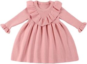 img 4 attached to 👗 Adorable Long Sleeve Knit Dress for Fall: Trendy Baby Girl Clothes & Toddlers Girls Clothes