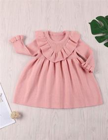 img 2 attached to 👗 Adorable Long Sleeve Knit Dress for Fall: Trendy Baby Girl Clothes & Toddlers Girls Clothes