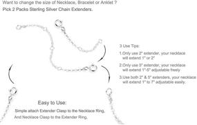 img 2 attached to Набор удлинителей для ожерелья из стерлингового серебра Dorella - прочные, регулируемые длиной 5 и 2 дюйма для ожерелий и браслетов