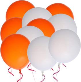 img 4 attached to NUOLUX Latex Balloons Orange White