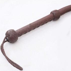 img 2 attached to 🐂 8ft &amp; 10ft Genuine Cowhide Leather Bullwhip - Dark Brown | Indiana Jones Style | 8 Strands