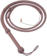 🐂 8ft &amp; 10ft genuine cowhide leather bullwhip - dark brown | indiana jones style | 8 strands logo