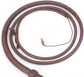 img 3 attached to 🐂 8ft &amp; 10ft Genuine Cowhide Leather Bullwhip - Dark Brown | Indiana Jones Style | 8 Strands