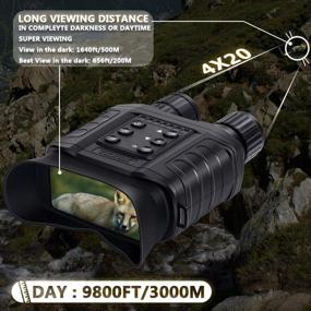 img 3 attached to 🔭 TKKOK D80 Night Vision Binoculars: Advanced Goggles for Adults in Complete Darkness - Military, Spy, Security, Hunting, Tactical | 1080P, 4X20 Zoom, 3000m/9840Ft Viewing Range