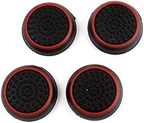 img 3 attached to 🎮 Enhanced Gaming Experience with Eachbid 2 Pairs Thumb Stick Joystick Grip Controller for PS4 in Sleek Black and Red Design