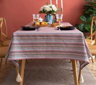 🍽️ thooke farmhouse tablecloth: durable tablecover for rustic table décor логотип